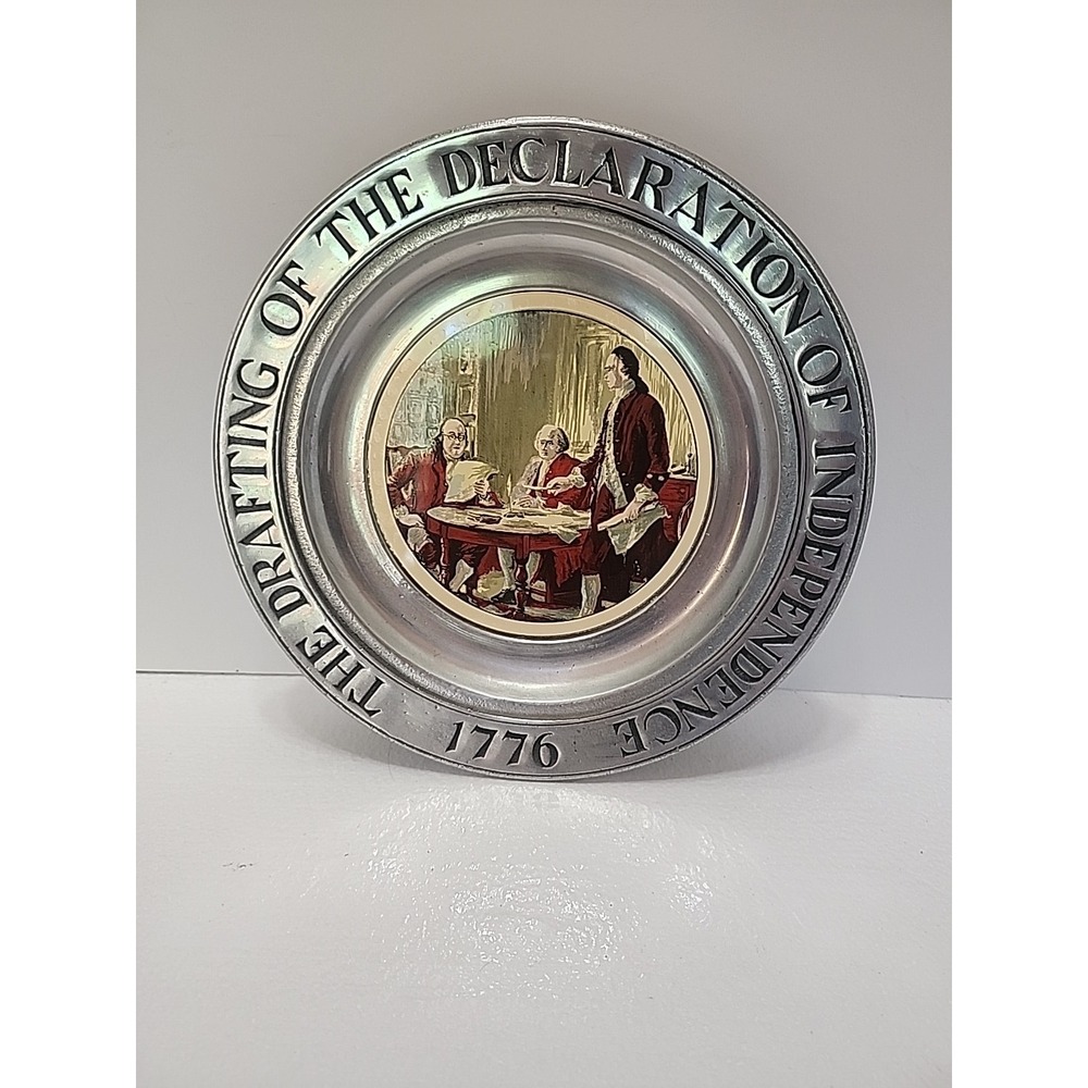 Wilton Armetale Pewter Plate Drafting Of Declaration Of Independence